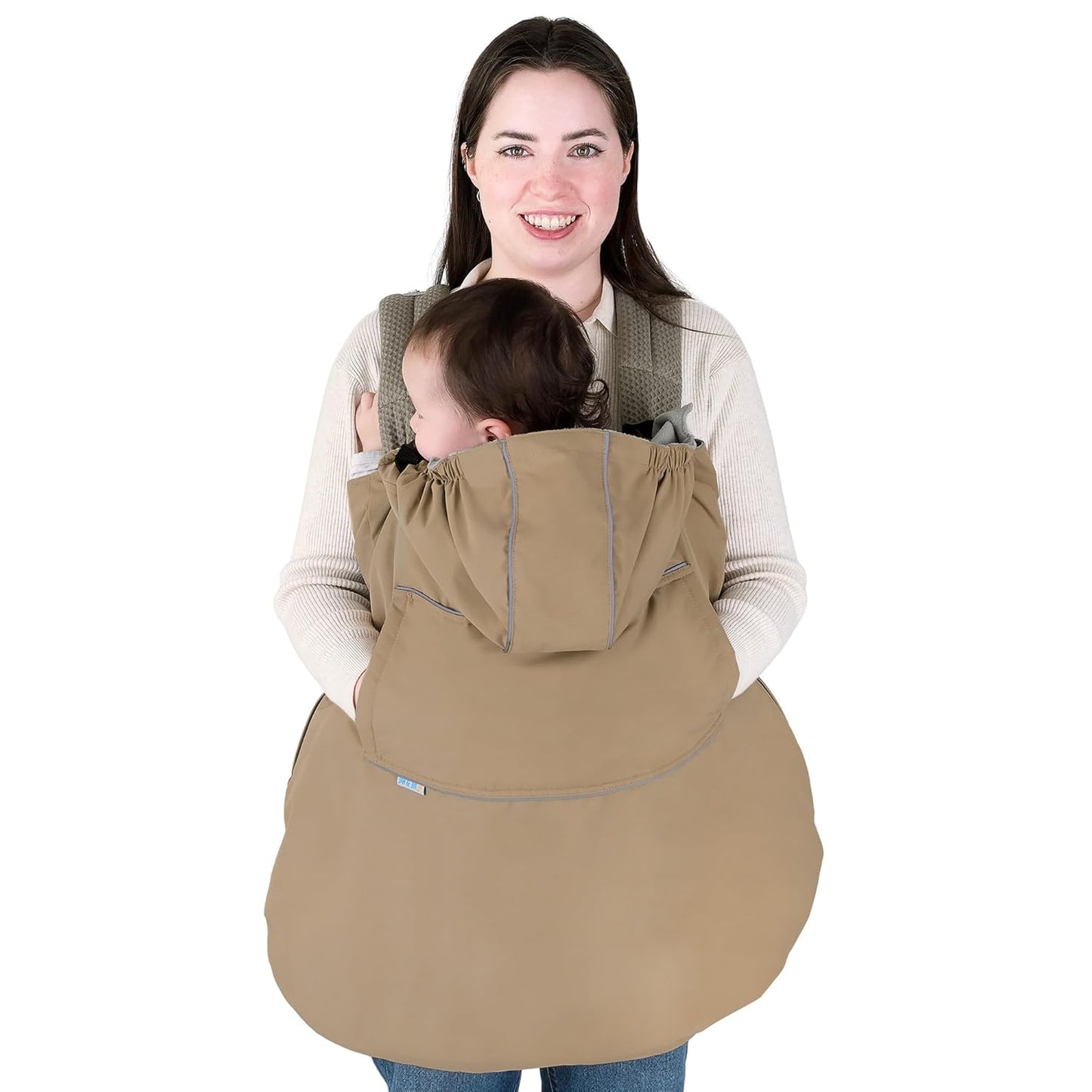 JAN & JUL Waterproof Baby Rain Cover with Hood and Pockets, Universal for Baby Carriers and Strollers (Black)