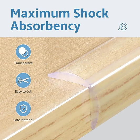Edge Corner Protector Baby Proofing 6.6ft (2M) with 8 Corners, Clear Soft Corner Protectors Baby Proof, Furniture Corner Guard & Edge Safety, Edge Protector for Table and Fireplace
