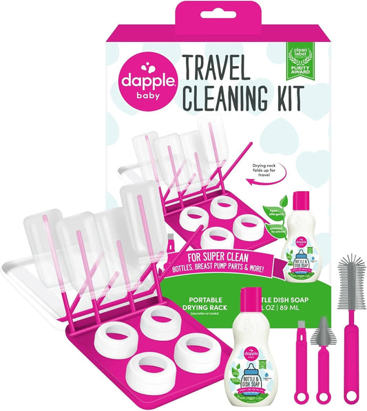 Dapple Baby Fragrance Free Bottle & Dish Soap - (3 Pack) 16.9 fl oz - Cleans Baby Bottles, Sippy Cups, Pacifiers, Breast Pumps, & More - Gently Removes Milk Film & Odors - Includes 1 Pump