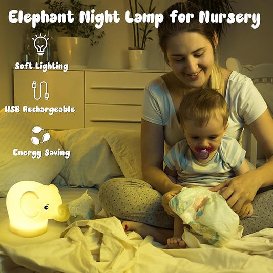 Baby Night Light for Car Seat- Dimming Function 9 Colors Changing Eye Caring Portable Rechargeable & Timing Bedside Lamp Light Up Toddler Bed Room Travel Essentials Squishy Silicone Infant BPA Free