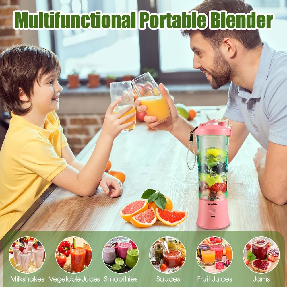 Portable Blender for Smoothies, Freshly Squeezed Juices, Milk shakes and Baby food, 20 oz BPA Free, Suitable for Outdoor Sports, Family, Travel. (Black)