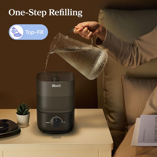 LEVOIT Dual 200S Smart Humidifiers for Bedroom, Top Fill, Customize Humidity for Home, Baby Nursery & Plants with Humidistat, Essential Oil Diffuser, Schedule, Timer, APP & Voice Control, 3L, Blue