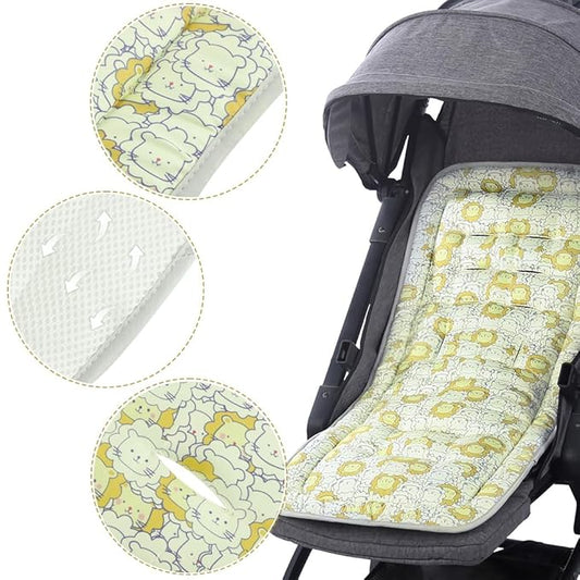 Baby Stroller Seat Liner Kids Pushchair Seat Cushion Mat Universal Breathable Stroller Liner Insert Stroller Cushion Pad Thick Cotton Stroller Liner Seat Pad Cover for (Cute Lions)