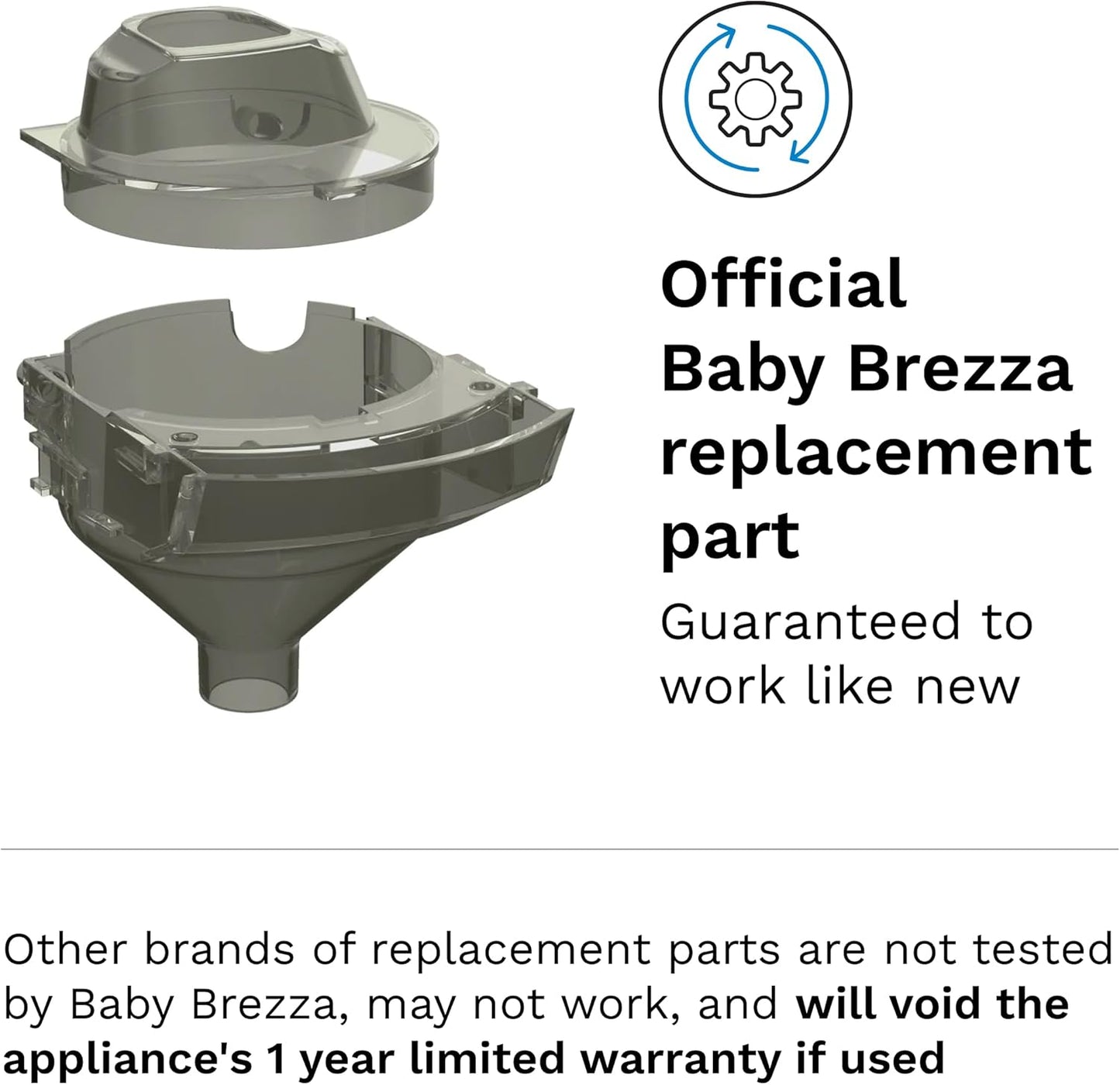 Baby Brezza Formula Pro Mini Replacement Funnel & Cover, Grey