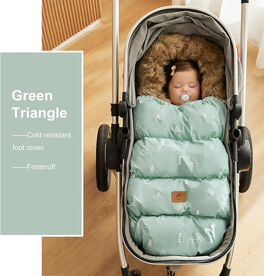 HOUSBAY Baby Stroller Bunting Bags Stroller Footmuff Universal Sleeping Bag Winter Outdoor Hooded Bunting Bag Windproof and Water-Resistant Suitable Below 5 ℃
