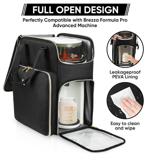 Carrying Case Compatible with Baby Brezza Formula Pro Mini Baby Mixer Machine, Insulated Formula Mixer Travel Bag with Shoulder Strap