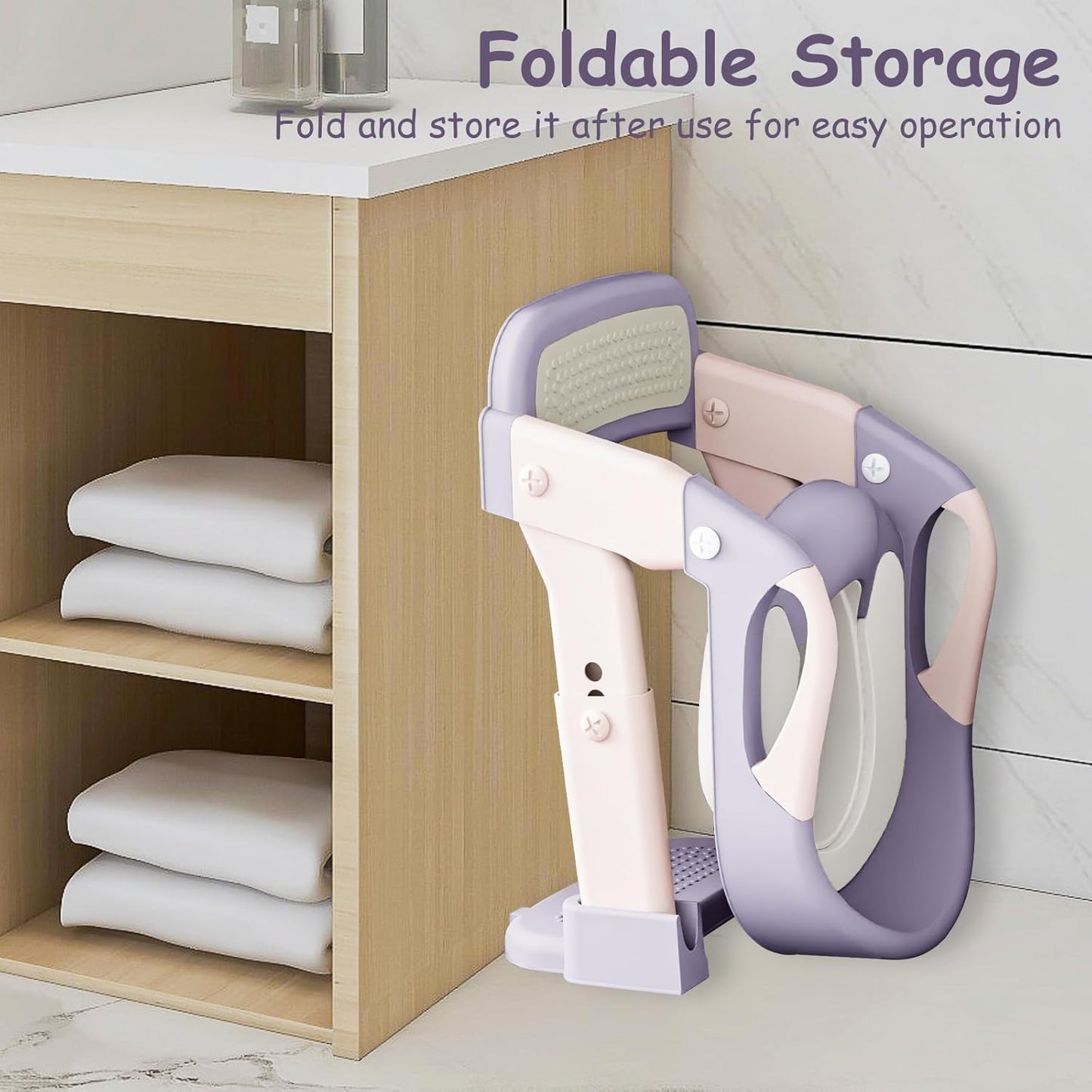 3-in-1 Potty Training Seat with Ladder Toddler Toilet Ladder Kid’s Toilet Chair for Little Boys Girls, with Urinals, Toddler Anti-Slip Step Stool Ladder and Splash Guard - Grey