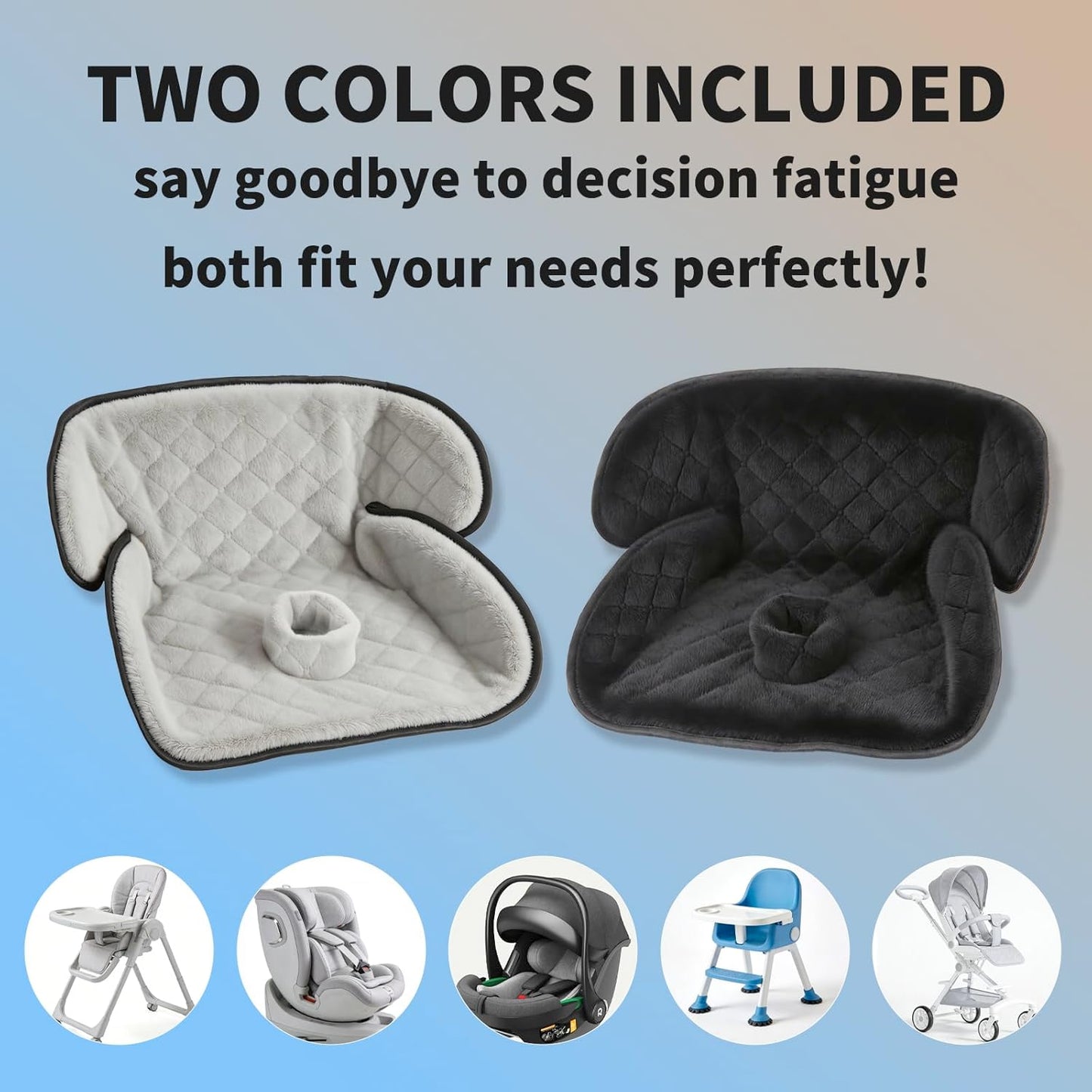 Wonderkin 2-Pack Potty Training Car Seat Protector, Waterproof Car Seat Liner, Non-Slip Leak-Proof Piddle Pads,Washable Cover Fits Car Seats Strollers Bouncers, Ages 6 Months to 4 Years (Grey + Black)