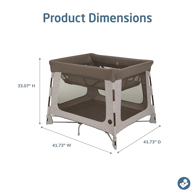 Maxi-Cosi Swift Baby Playard with Mat, Baby Playpen, Play Yard with Bassinet, Portable Playpen for Babies and Toddlers, Truffle