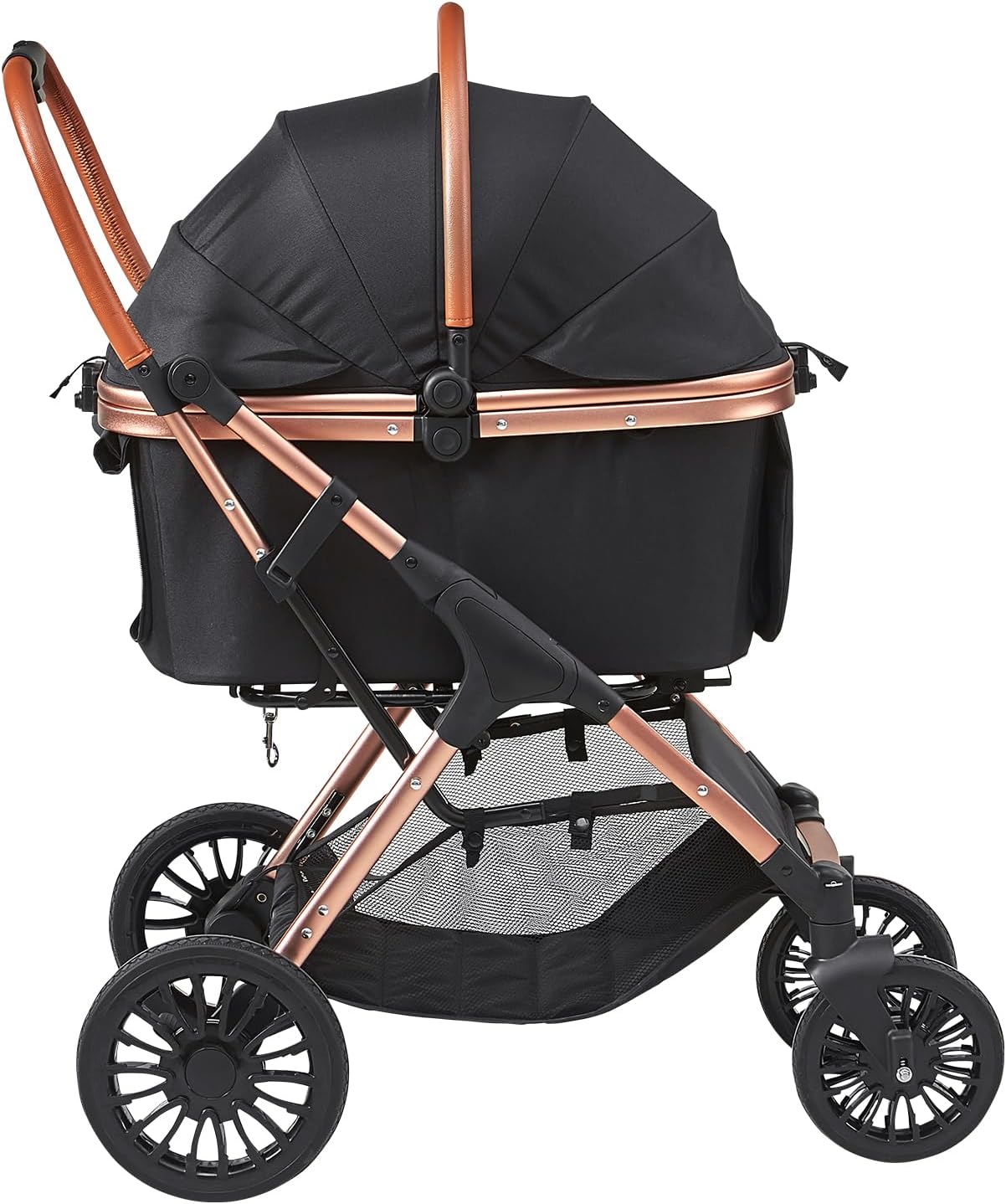 VEVOR Pet Stroller, 44 lbs Weight Capacity, Foldable Dog Cart, 4 Wheels Cats Stroller with Mesh Windows & Revrsible Handle, Portable Pet Carrier with Brake, for Small to Medium Pets