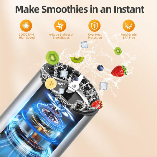 Blenders for Smoothie, 900W Personal Blender for Shakes and Smoothies with 2 * 22oz BPA Free Portable Cups, Small Juicer for Protein Shake, Baby Food, Frozen Drink