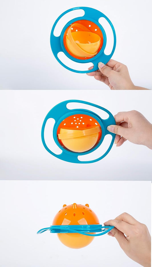 Berry President Baby Bowls with Suction Base, Spill-Proof Lid, Temperature-Sensing Spoon, Binaural Design Bowl for Babies Kids children Toddlers, First Stage Self Feeding (Pack of 3)