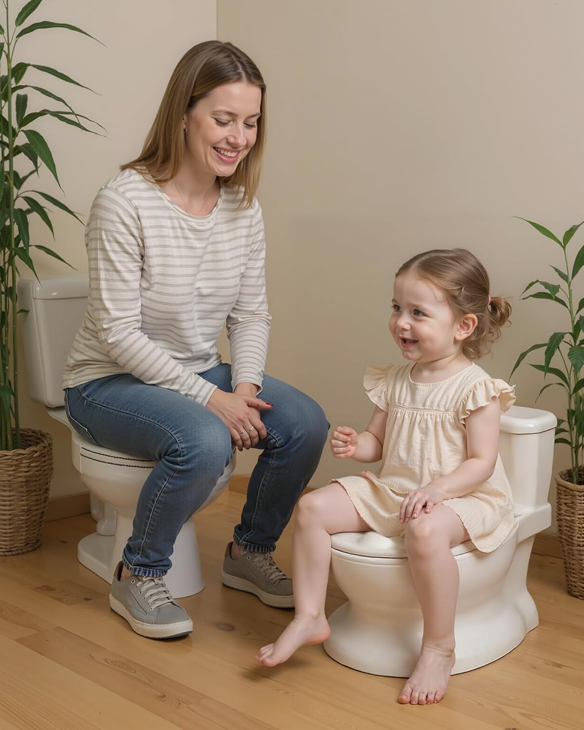 Realistic Potty Training Toilet - Flushing Sounds, Wipes Storage, Disposable Liners, Easy to Clean for Toddler Boys and Girls (Pink)