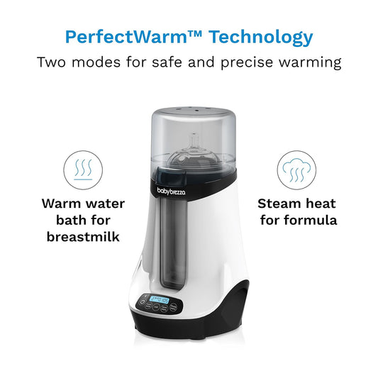 Baby Brezza Smart Baby Bottle Warmer, Breastmilk Warmer + Defroster – Free App - Different Temperatures for Breastmilk + Formula - Universal Fit for All Bottles + Milk Bags - Calentador de Biberones