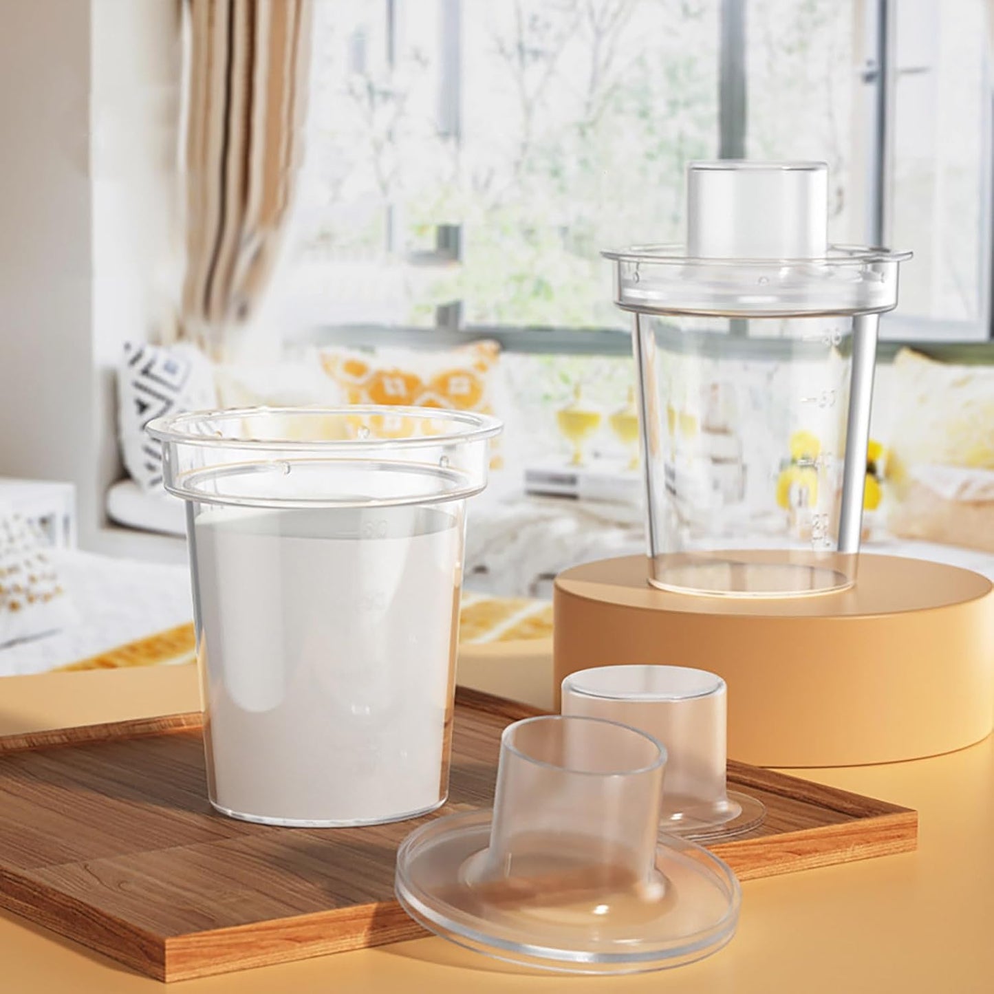 6pcs Baby Milk Powder Dispenser, Baby Formula Dispenser, Formula Dispenser, Travel Milk Powder Container, Snack Storage Box Milk Powder Kids Snack Container 80ml (Clear, 8.4X5.5X5.5CM)