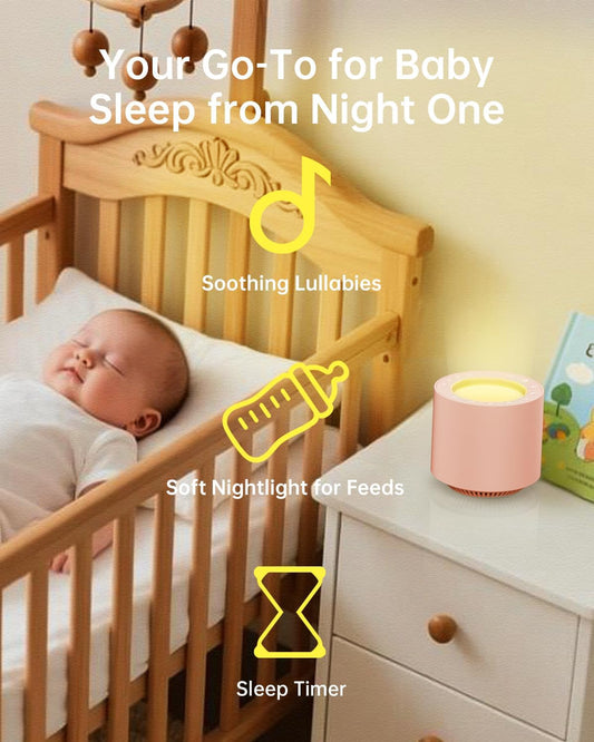 White Noise Sound Machine: Red Light Therapy Sleep Sound Machine with 38 Soothing Sounds & Calming Womb Soother, Memory Function, Dimmable Nursery Night Light with Timer for Baby Adult Gift