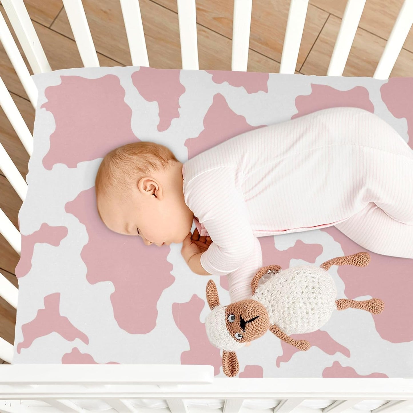 Pfrewn Crib Sheets for Boys Girls Dragon Baby Animals Retro Fitted Crib Sheet for Mini Crib Mattress Stretch Soft Toddler Baby Playard Sheet,39x27IN