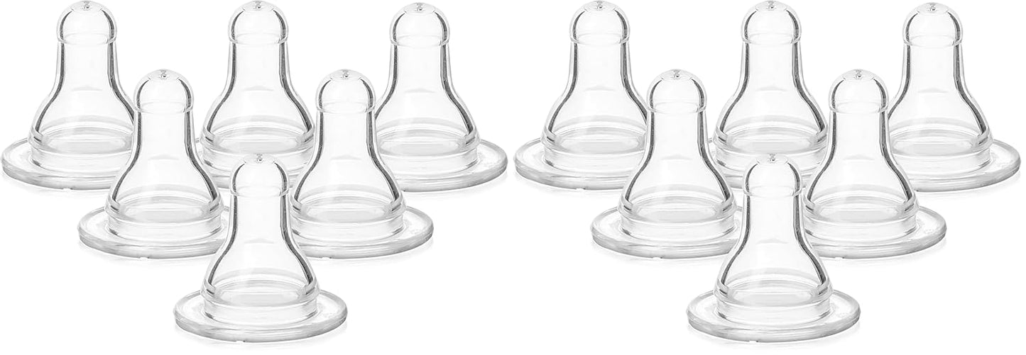 Evenflo Feeding Classic BPA-Free Silicone Fast Flow Nipples - 8 Months+, 6 Pack,Clear,6 Count (Pack of 1)