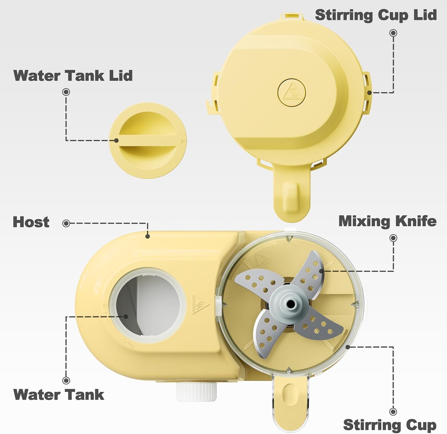 Baby Food Maker, One Button Rotate Control Baby Food Processor, Baby Puree Maker with Steaming and Grinding Functions, Baby Food Steamer and Blender, Yellow