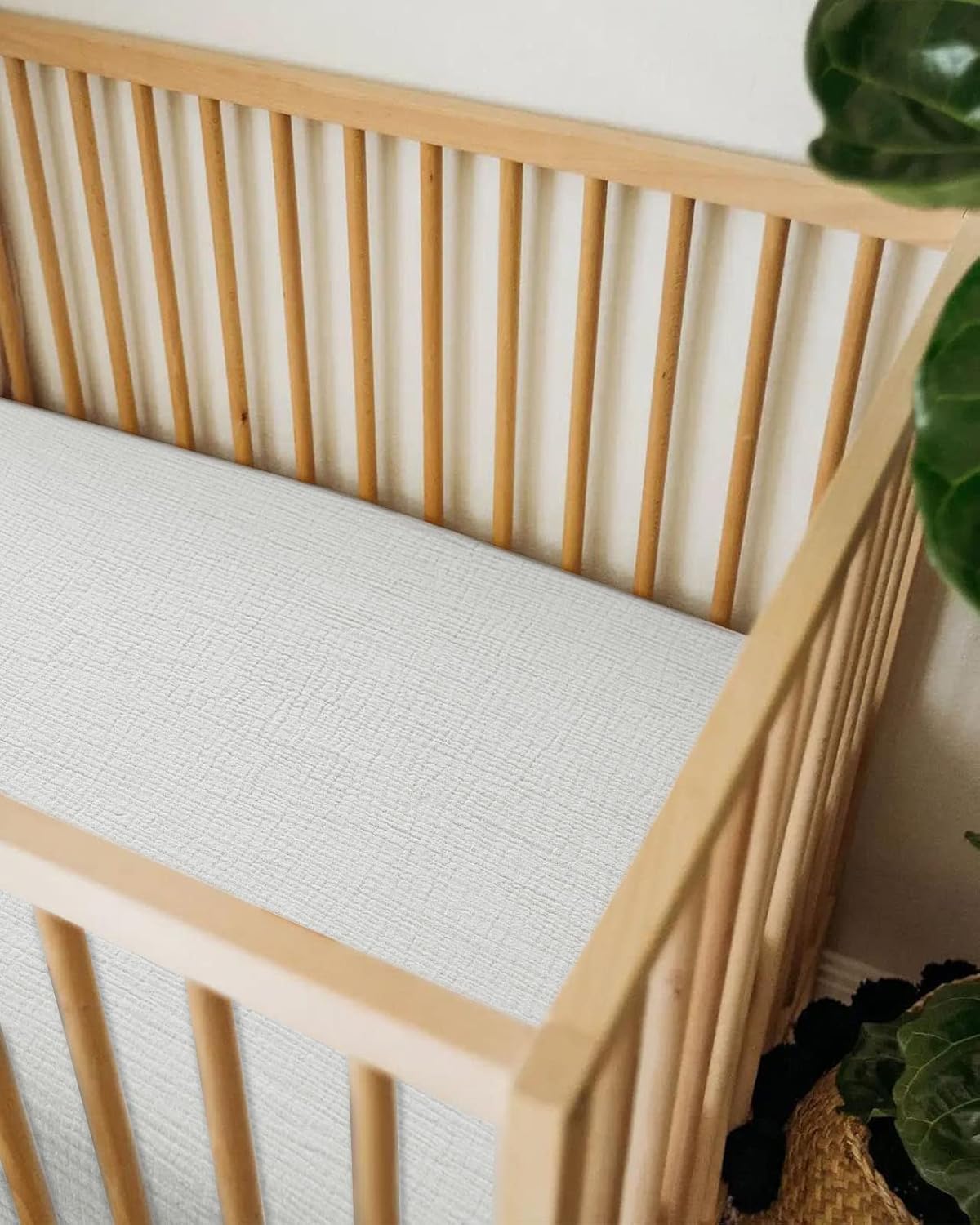 Muslin Bedside Bassinet Sheets 2 Pack, 33x20 Fitted Ultra Soft & Breathable Bedside Sleeper Sheets, Ideal for Baby Girl and Boy, Perfect for Newborns (Hopping Bunnies & Beige)