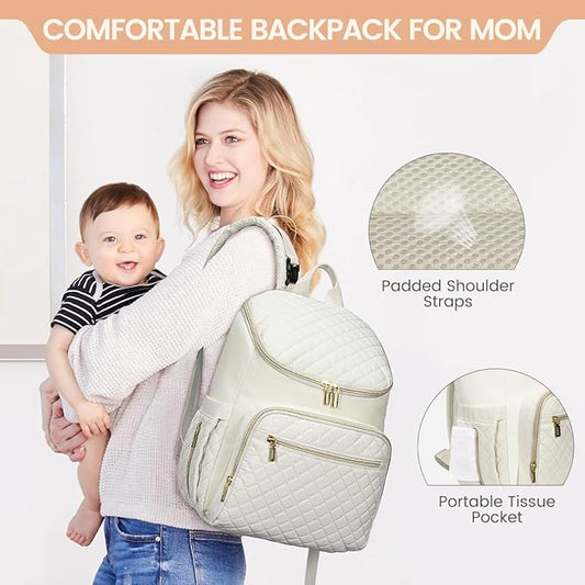 LOVEVOOK Diaper Bag Backpack Large Capacity Baby Bag with Portable Changing Pad, Multifunction Baby Travel Backpack