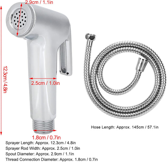 Handheld Bidet Sprayer for Toilet, High Pressure Sprayer Kit, 3Pcs/Set Electroplating Bidet Sprayer Spray Bracket Hose for Feminine Wash Baby Diaper Cloth Washer Cleaner Pet