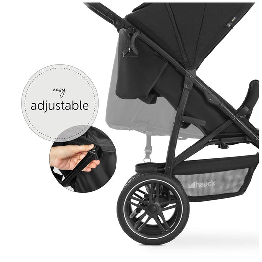 hauck Rapid 3R All-Terrain Pushchair Baby Stroller for Toddlers – 3 Rubber Wheels, UPF 50+ Canopy, Adjustable Reclining Seat & Height Handle, and Compact One-Hand Fold