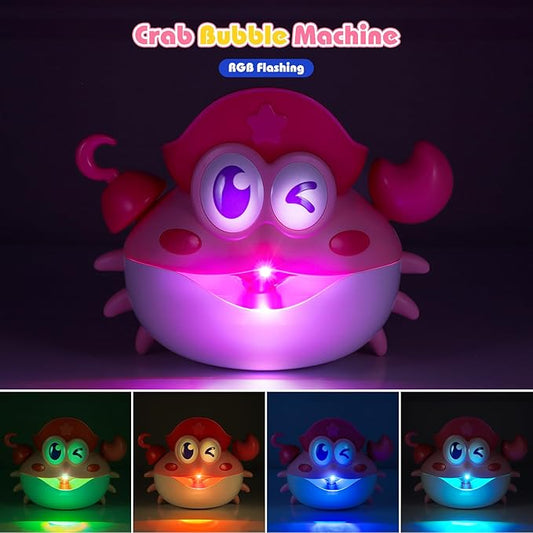 Bath Toys,USB Rechargeable Bubble Machine Light Up Baby Bath Toys Bath Bubble Maker with Colourful RGB Light Great Birthday for Toddler Boys and Girls Tub Toy for Kids Ages 1-3 4-8