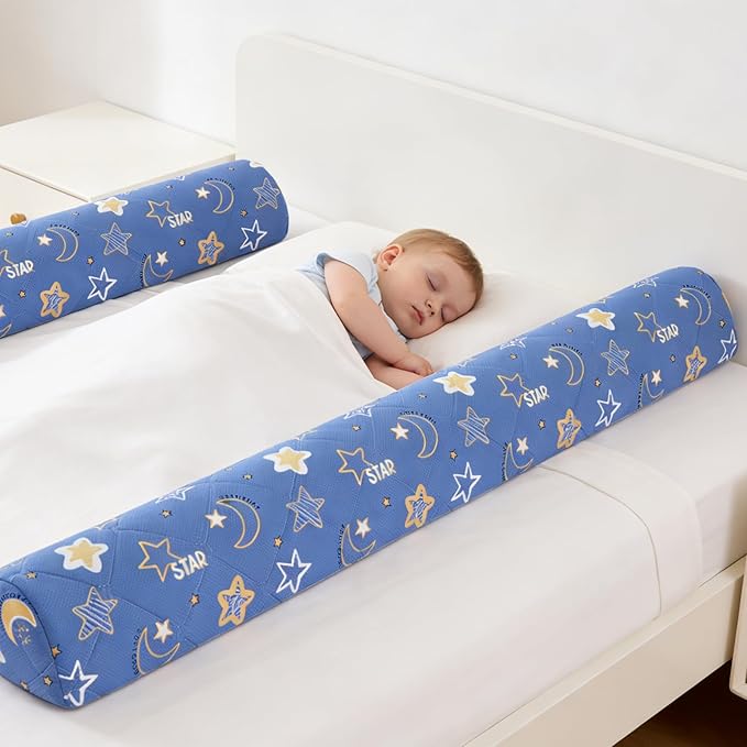 Ceekliybear 1-Pack Premium Foam Bed Bumpers for Toddler, Non-Slip Bed Rails for Toddlers for Twin, Queen, King Beds, Machine Washable Bumpers Cover for Easy Care(Size:52" x 7" x 5")