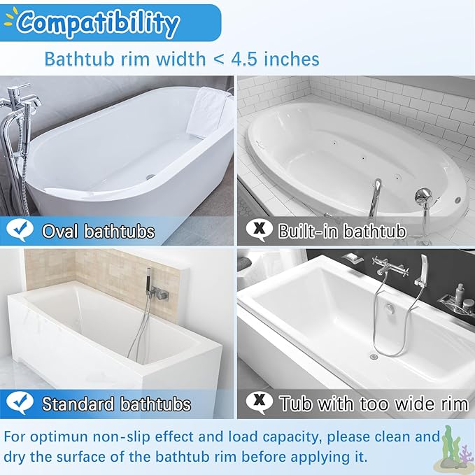 Saddle Shape Bath Toy Organizer, 2 Compartments Wide Opening Mesh Bath Tub Toy Storage for Easy Access to Toys, Side Pockets & Bottom Zipper Design, Quick Drying Toy Holder for Tub (Gray)