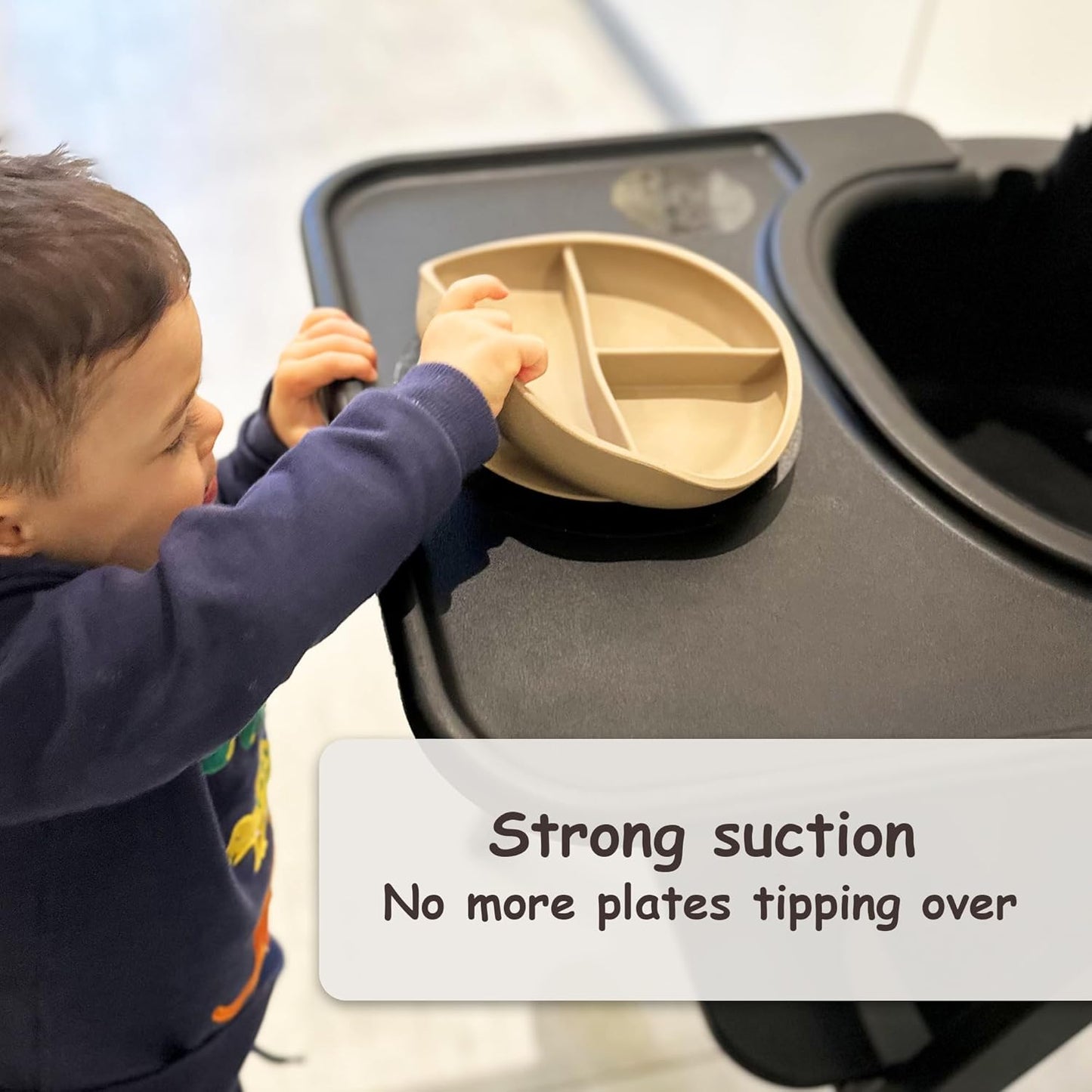 Transparent Stickers to Secure Suction Plates, Bowls, Toys on Grainy or Textured Trays and Surfaces – 6 Pack – Compatible with Stokke Tripp Trapp Tray, Stokke Clikk, Stoke Steps, Bugaboo, Lalo, More