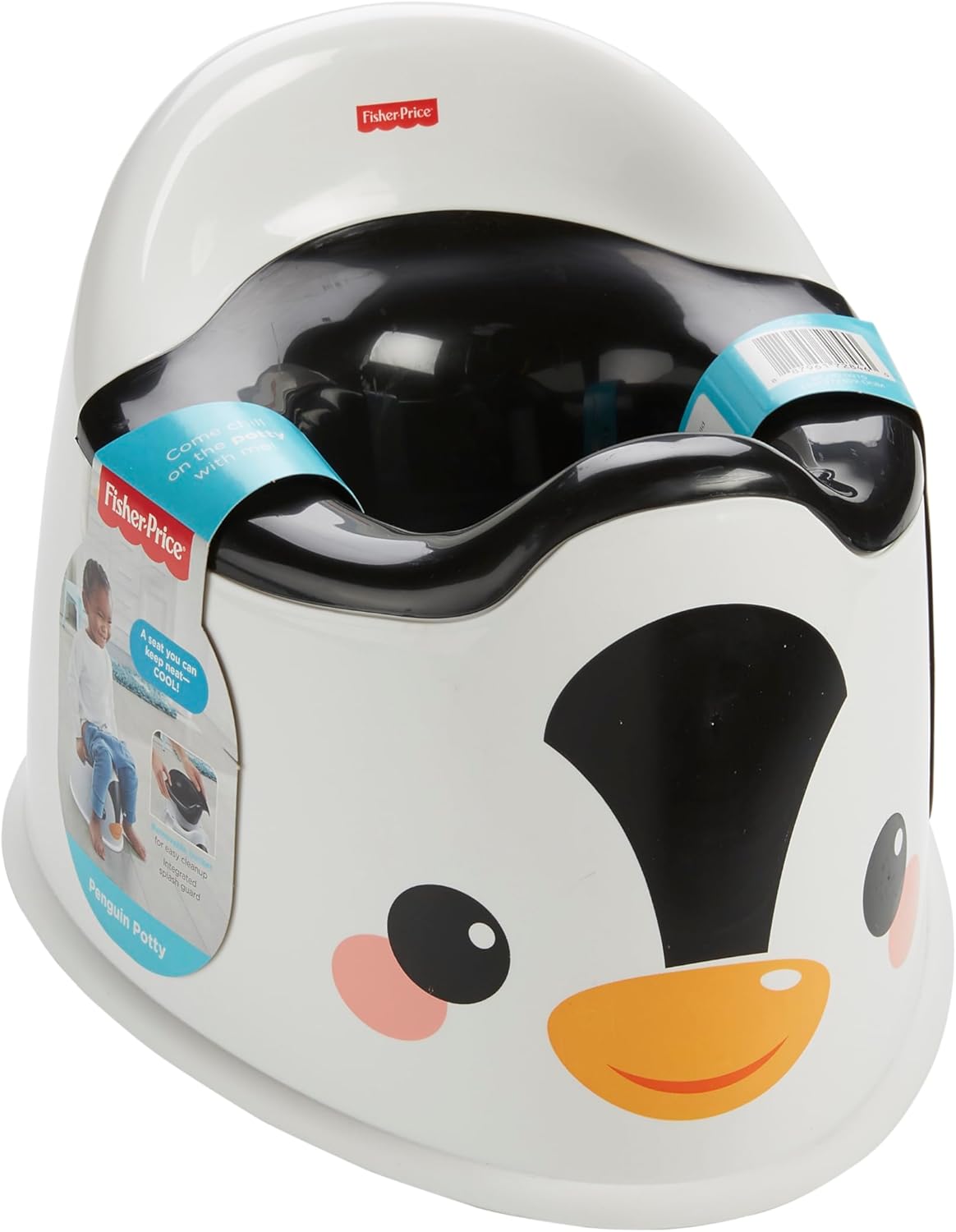 Fisher-Price™ Toddler Toilet Penguin Potty Training Seat, Portable Chair with Handles for Kids and Removable Bowl