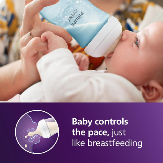 Philips AVENT Natural Baby Bottle with Natural Response Nipple, Blue, 9oz, 3pk, SCY903/23