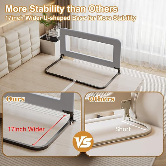Toddler Bed Guard Rail for Baby - Sturdy Metal Safety Rail for Twin, Crib, Queen, Bunk, Full Side Beds - Kids Guardrail Protector (48 inch)