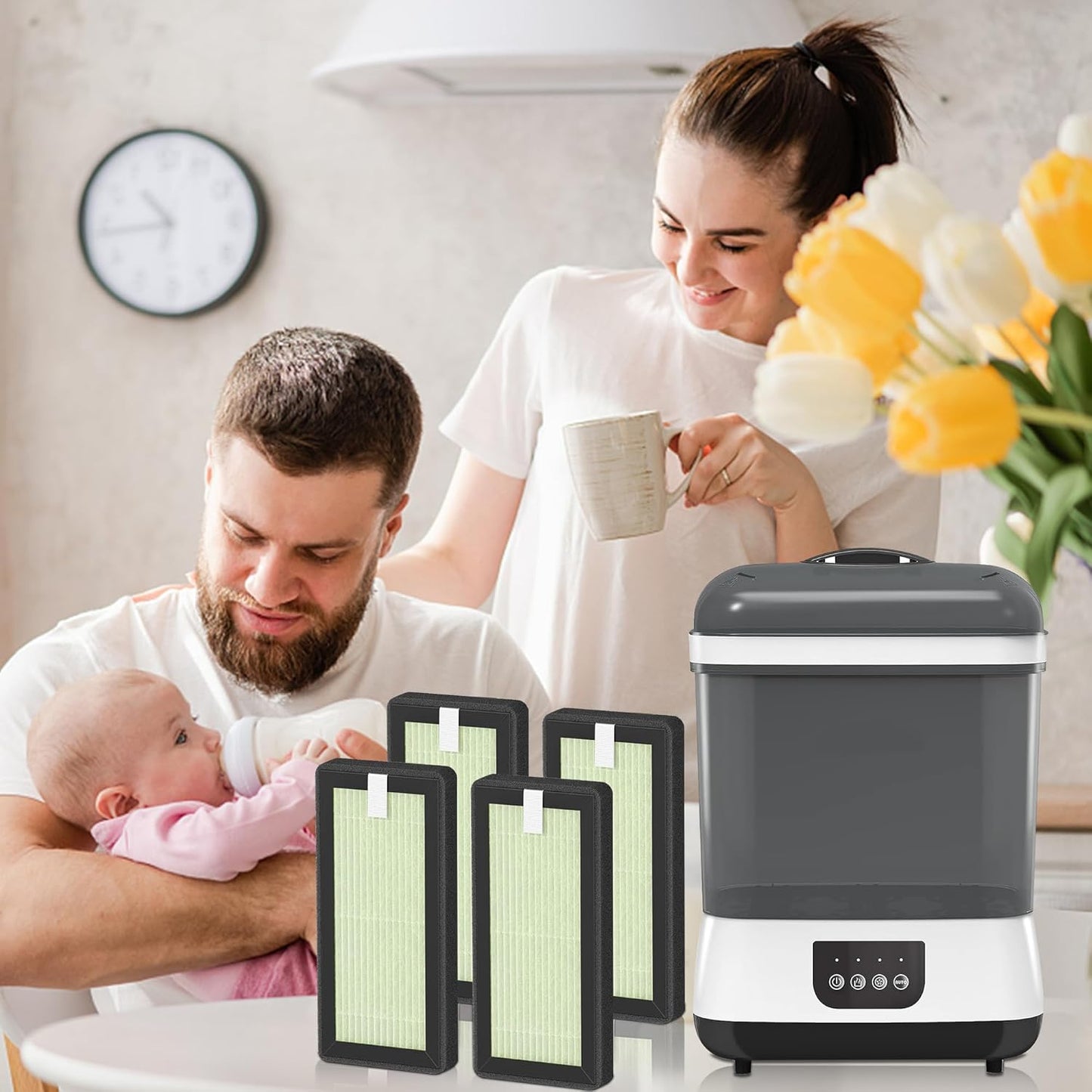 6 Pack HEPA Replacement Filter Compatible with Dr. Brown's All-in-One Sterilizer and Dryer for Baby Bottles and Pacifiers