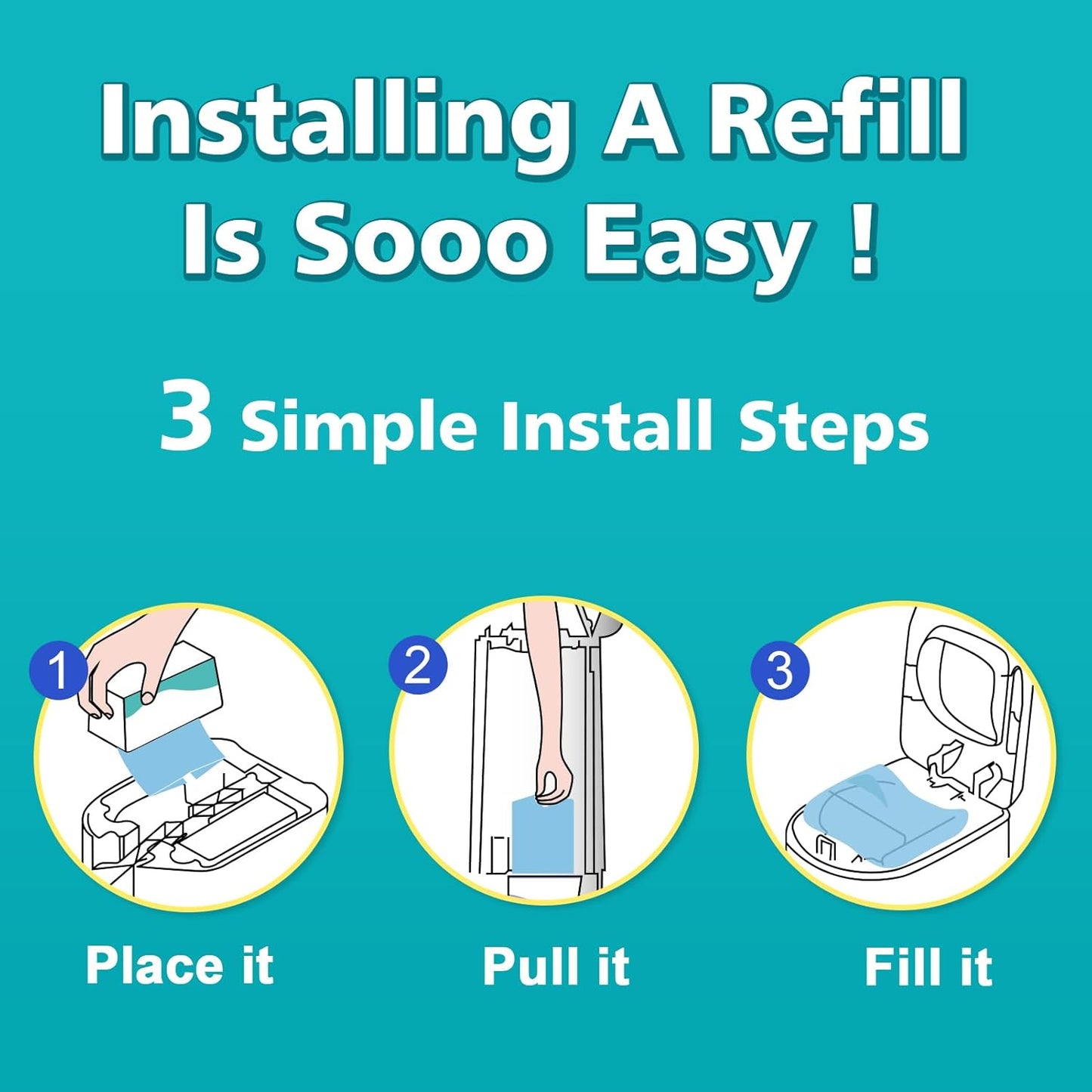 Diaper Pail Refill Bags Compatible with Diaper Genie Easy Roll Signature & Platinum Pails,5-Pack (150 Bags) Hold up to 7000 Newborn Diapers Extra Thickness Powerful Odor Control Easy to Use