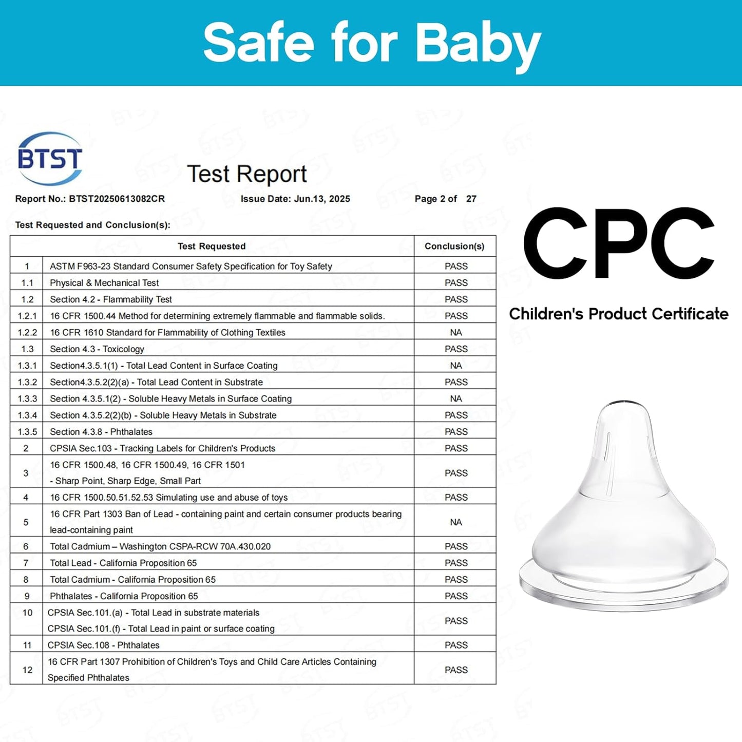 Silicone Bottle Nipples Compatible with Spectra Bottles, Replacement Soft Nipple for Baby 1+ Months, Anti-Colic, BPA-Free, Slow Flow, Size S, 4-Pack