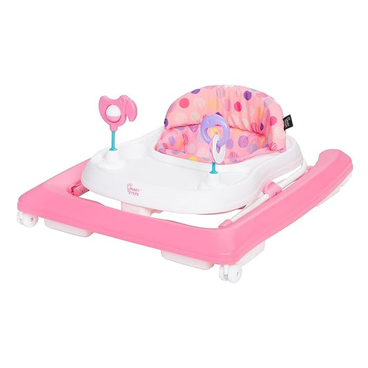 Smart Steps Trend Activity Walker and Entertainer with Removeable Toys, Large Tray, Cup Holder, Adjustable Height and Flat Fold Frame for Storage, Ages 6 Months +, Orbits Rose