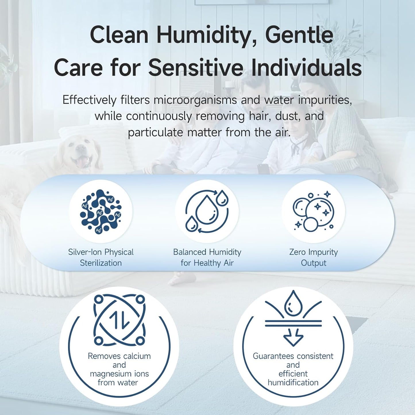 Upgrade Humidifier Replacement Filter Compatible with Canopy Bedside and Nursery Humidifier, Blue Spunlace Nonwoven Washable Filter, 4-Pack