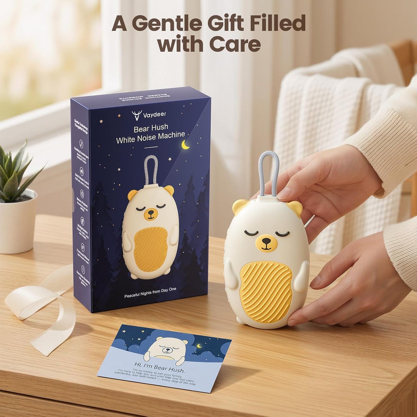 Vaydeer Baby Sound Machine for Sleep, White Noise Machine with 115 Sounds & 4 Modes, for New Moms & Newborns, Baby Sleep Soother, 54 dB Safe,Gift for Mom, Nursery Essentials