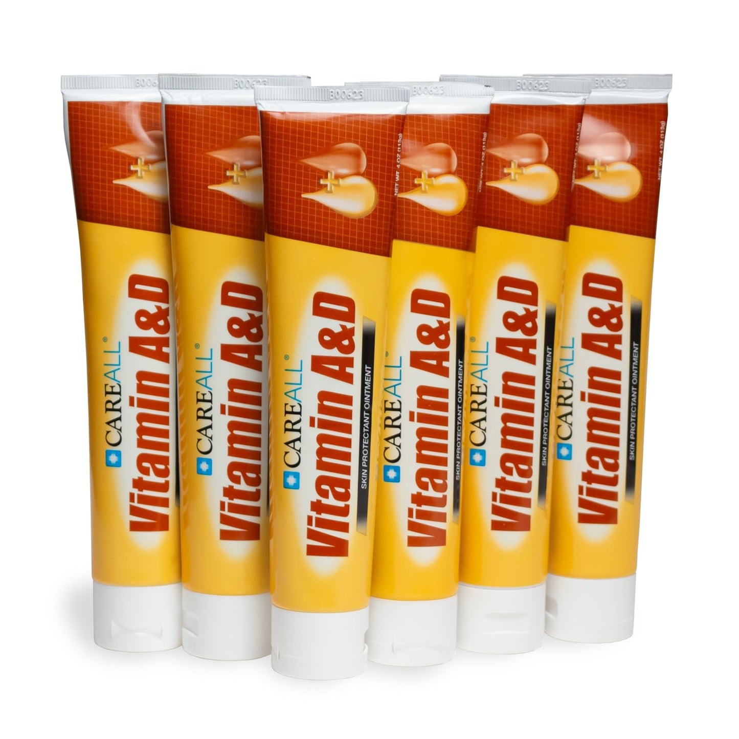 CareAll (6 Tubes) 4oz Vitamin A&D Ointment Treats and Prevents Diaper Rash, Seals out Wetness. Protects and Relieves Dry Cracked Skin, Minor Cuts, Scrapes and Burns