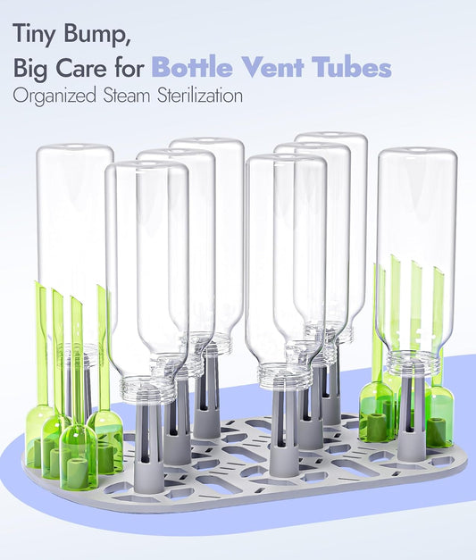 NCVI 20-Minute Baby Bottle Steamer Sterilizer and Dryer with 2 Bottle Trays for 8 Bottles, Fast Electric Steam Sterilization Disinfection for All Bottles, Pacifiers, Teether and Breast Pump Parts