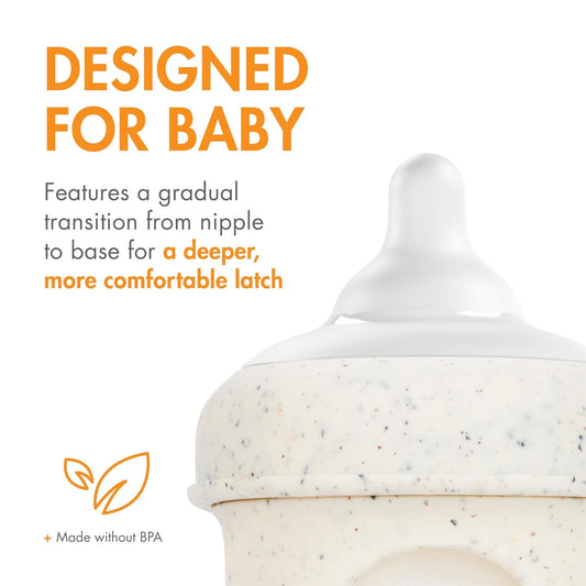 Boon Nursh Curve Silicone Baby Bottle Nipples - Food-Grade Silicone Bottle Nipples – Medium Flow Nipples for Baby Bottles - Baby Bottle-Feeding Supplies - 3 Count