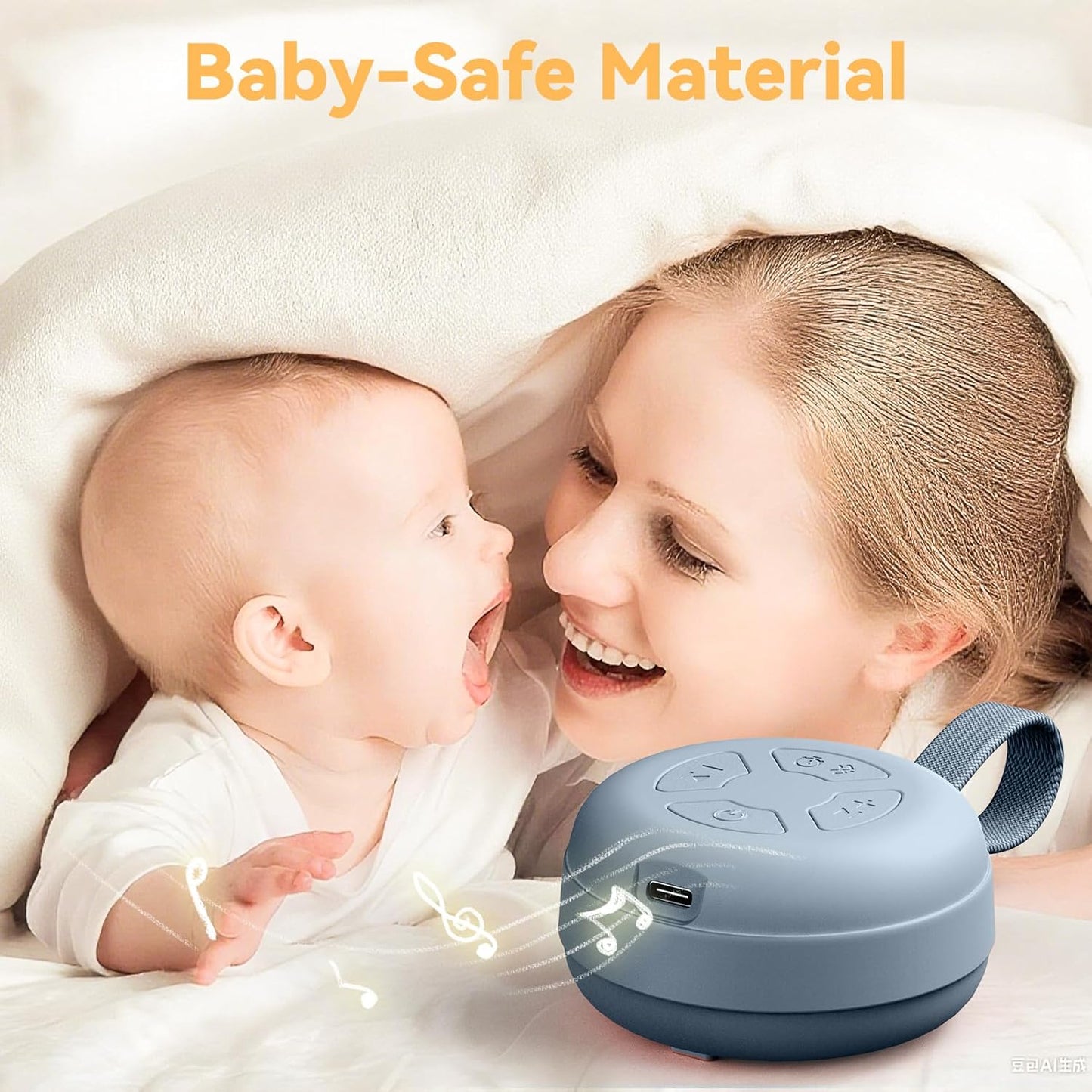 Portable Sound Machine for Baby | White Noise | 12 Soothing Sounds | Noise Canceling for Travel, Office, Nursery | Baby Shower | Registry Gift | Sleep Soother for Babies Kids Adults | Putty