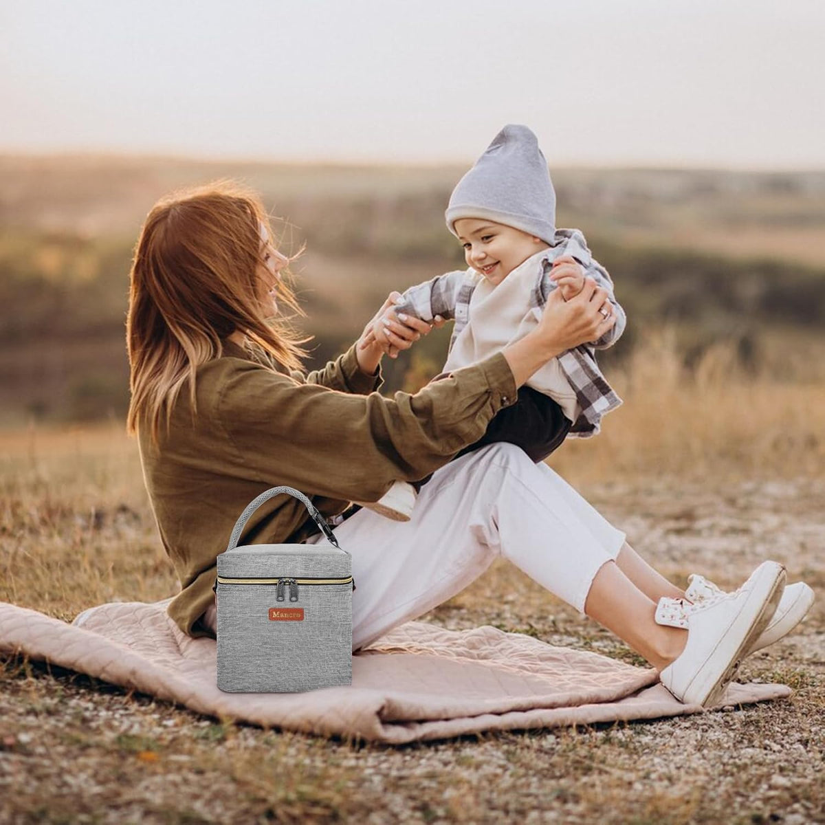 Breastmilk Cooler Bag with Ice Pack,Insulated Baby Bottle Cooler Bag