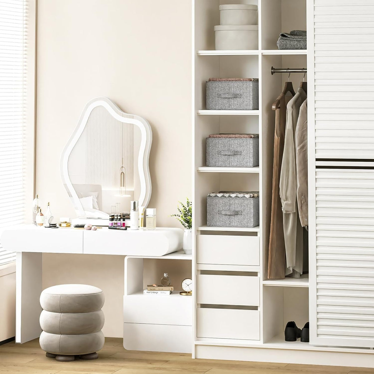 Wardrobe Clothes Organizer 4 Pack 6 Grid Closet Storage Divider Bins