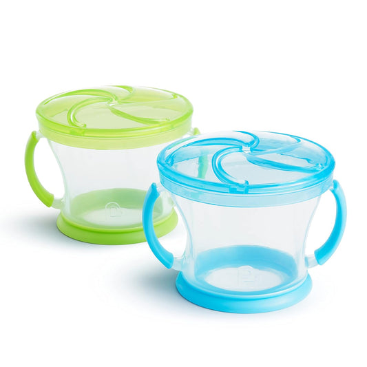 ® Snack Catcher® Toddler Snack Cups, 2 Pack, Blue/Green & Stay Put™ Suction Bowls for Babies and Toddlers, 3 Pack, Blue/Green/Purple