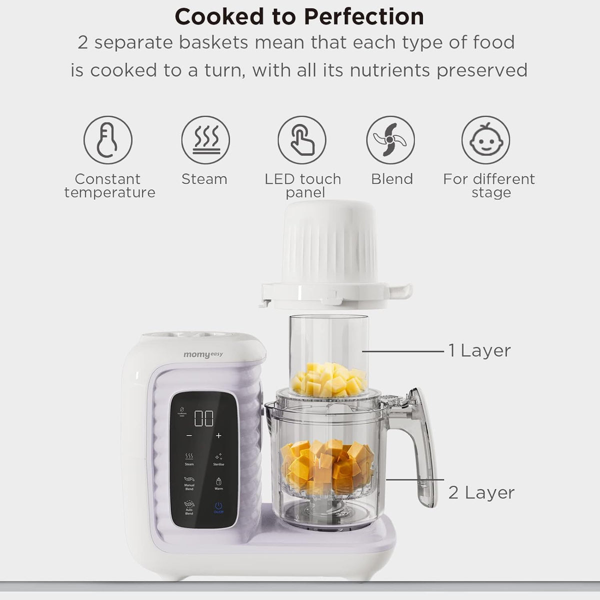 Baby Food Maker, Baby Food Processor with Steam & Grinding