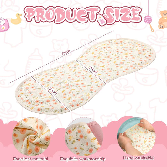 3 Pcs Baby Changing Pad Liners,Cute Style,Pink
