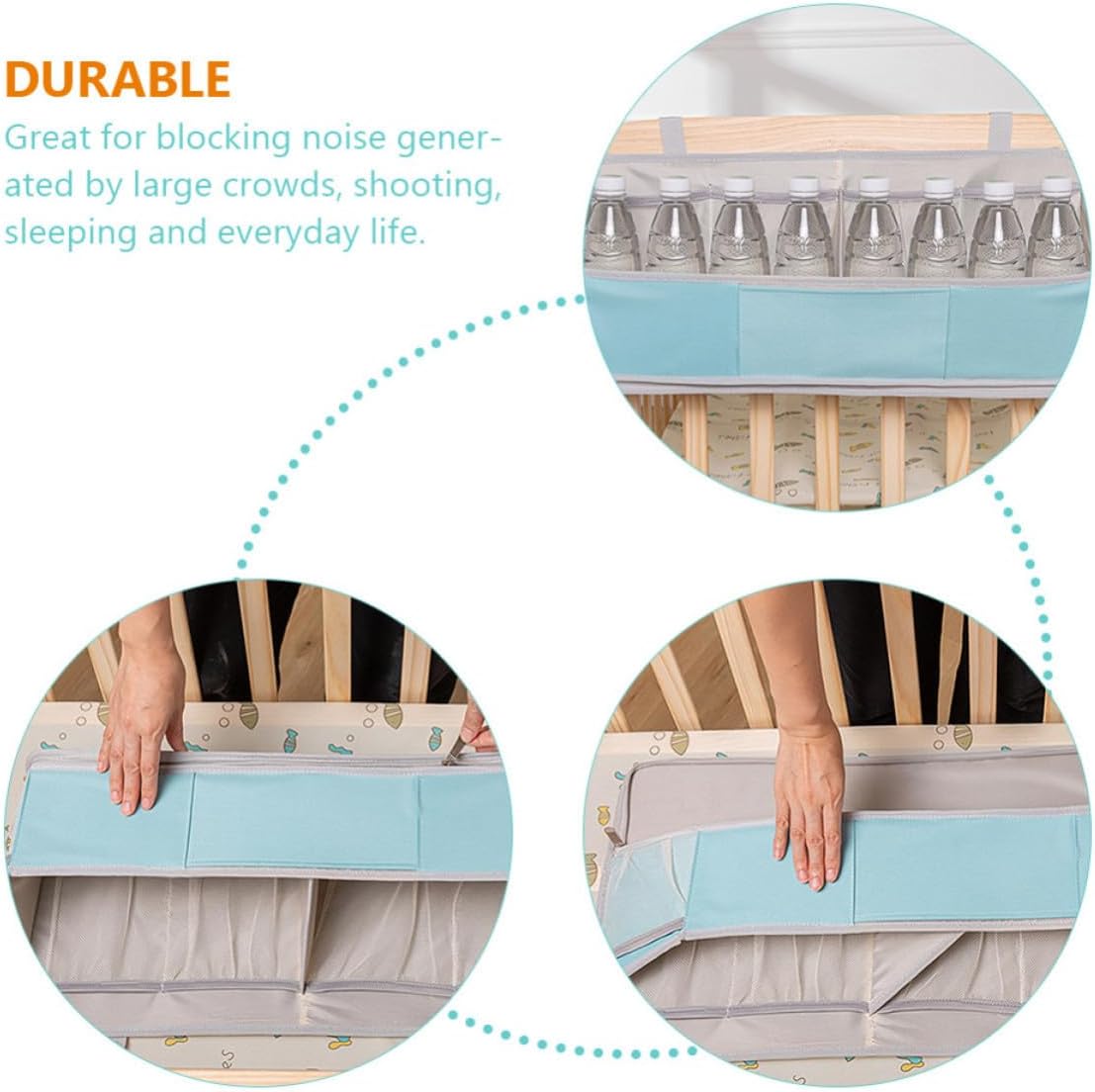 Hanging Oxford Table Diaper and Crib Organizer Changing for Lightweight Cloth with Pp Material Load-bearing Storage Bag for Stuff and Powder New Parents Nursery